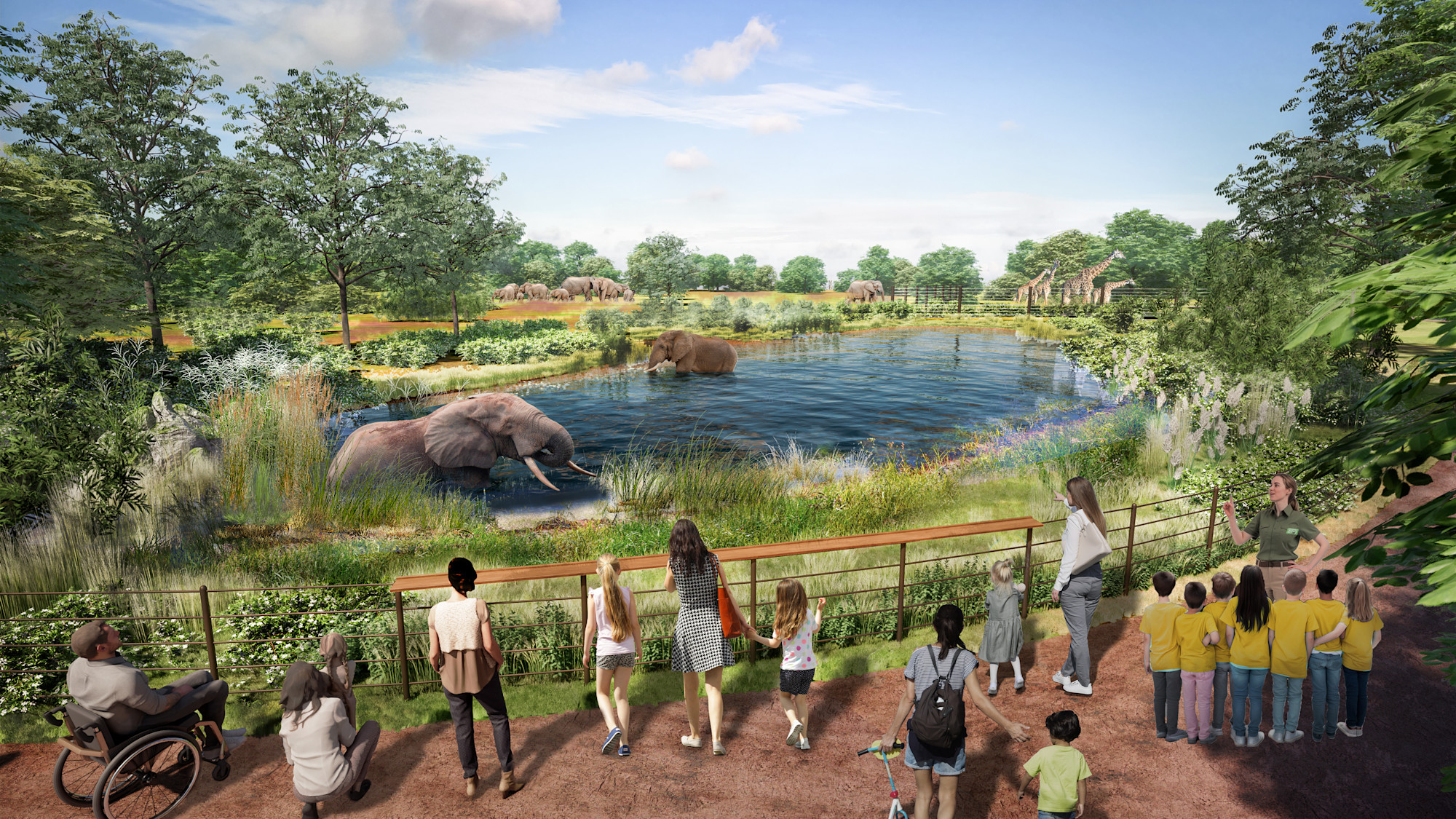 An artist's rendering of a new Gateway to Africa habitat at Brookfield Zoo Chicago.