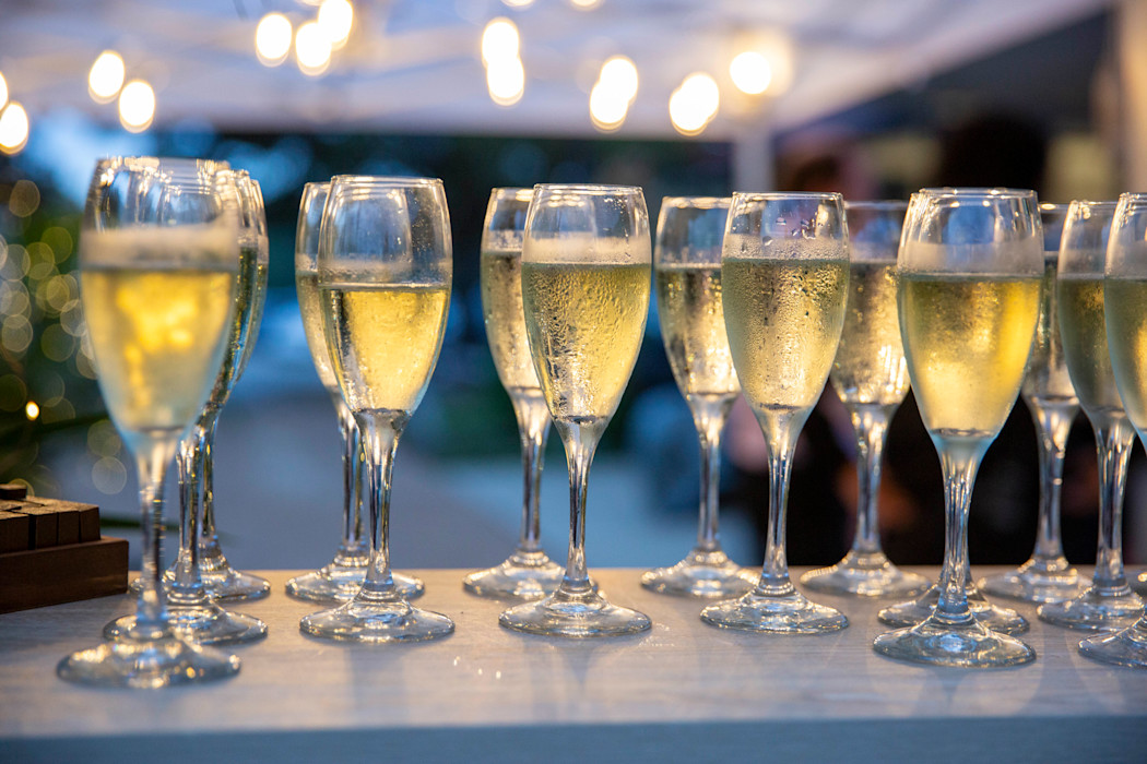 Glasses of white wine 