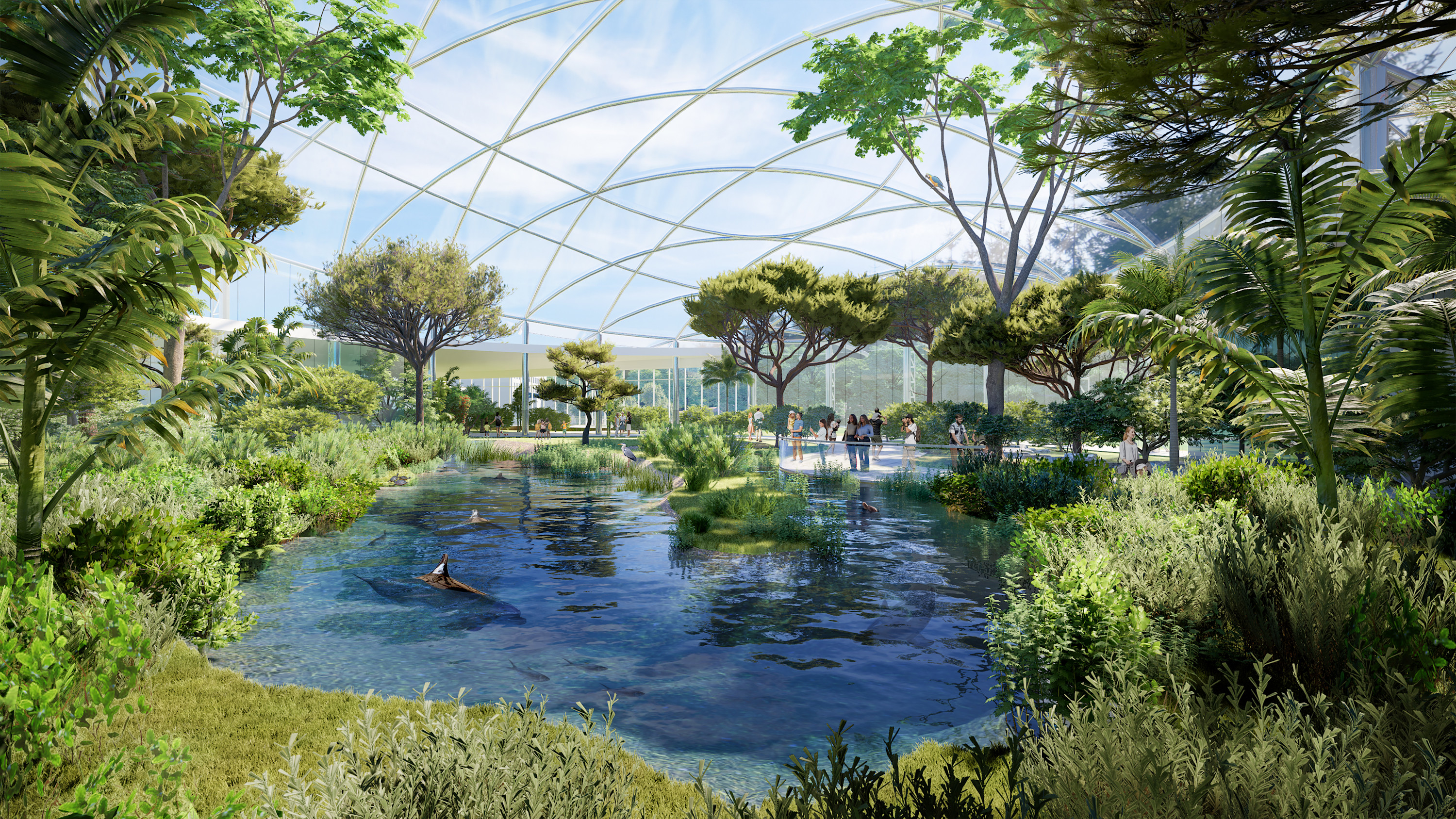 A rendering of the new Over Rivers to the Gulf habitat that Brookfield Zoo Chicago will have under the Next Century Plan.
