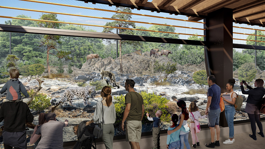 A rendering of the new Himalayan and Central Asian Steppe habitat that Brookfield Zoo Chicago will have under the Next Century Plan.
